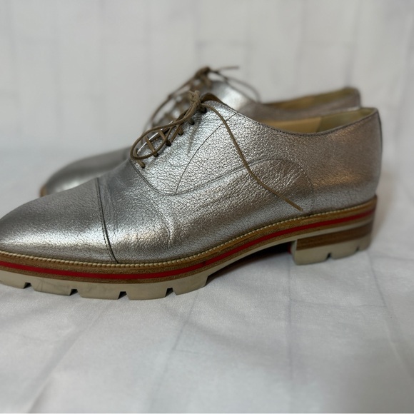 Christian Louboutin Silver Leather Women's Flats - Picture 9 of 15